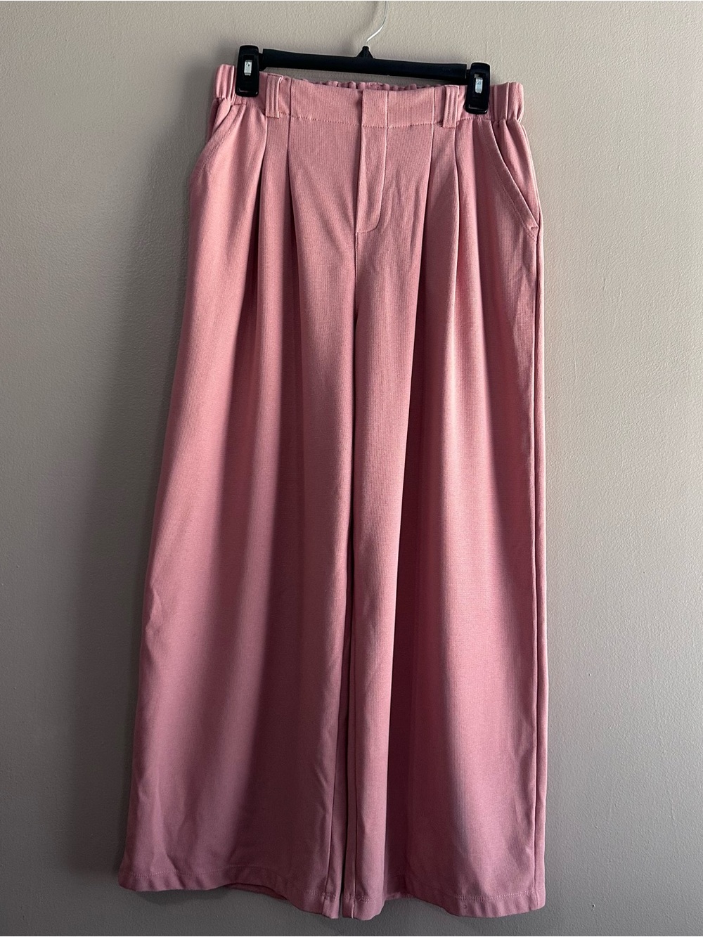 Halara Flex High Rise Wide Leg Pockets Waffle Work Pants Womens Medium Petite